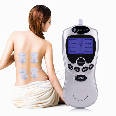 Electric massager pulse TENS Neck back foot body massager electrod health  therapy massage machine Slimming Muscle Relax 2+4 pad