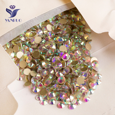 YANRUO 2058NoHF SS20 Crystal AB Non HotFix Rhinestones Nail Art Flatback Rhinestones HotFix Crystals Stones For Clothes ► Photo 1/6