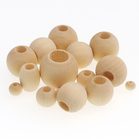30-500PCS  5-20mm DIY Natural Ball Round Spacer Wooden Beads Lead-Free Wooden Balls Loose Ball Beads Big Hole Supply ► Photo 1/6