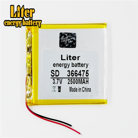 3.7V,2500mAH 366475 Polymer lithium ion / Li-ion battery  for tablet pc,GPS ► Photo 1/4