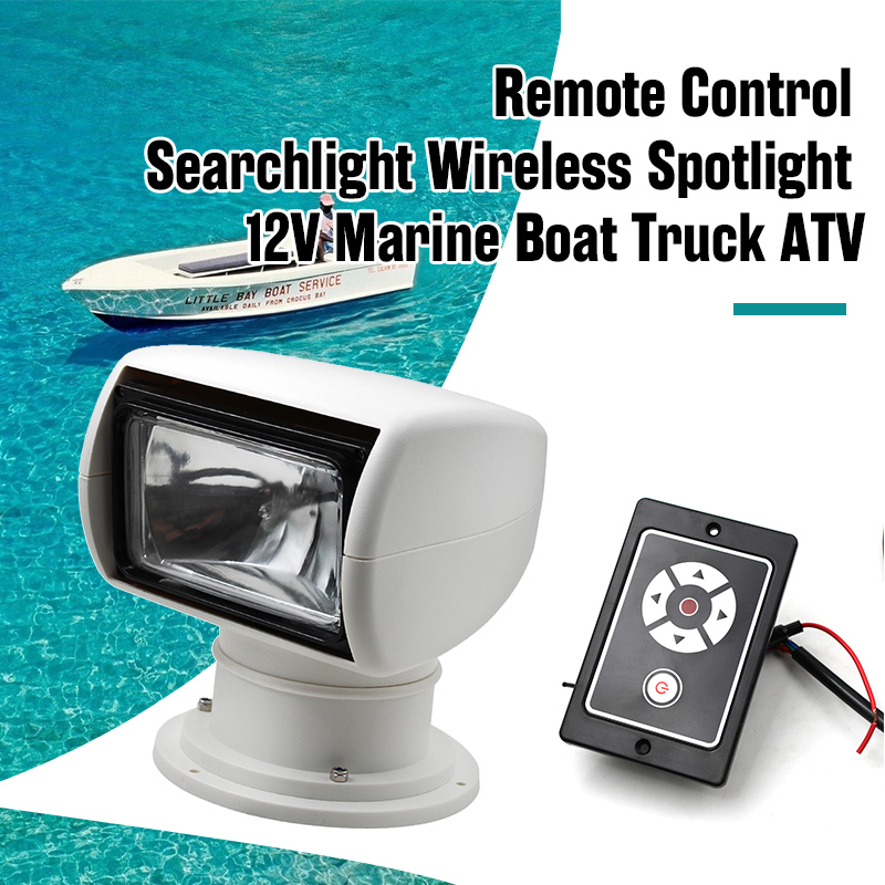 360 Degree Remote Control 7inch LED Searchlight 50W Rotate Spotlight Light  For Truck Off-Road SUV Boat Marine Driving Light