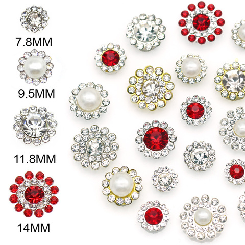 20Pcs Rhinestones Pearl/Red/Crystal Strass Flower Flatback Rhinestone Sewing Crystal With Gold/Sliver Base DIY Clothes Shoes ► Photo 1/6