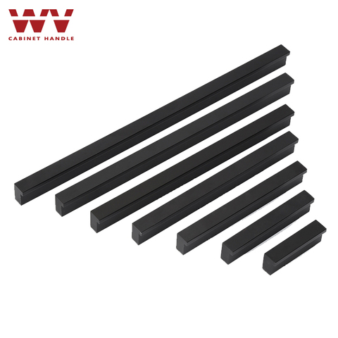 WV Cabinet Door Handles 128mm 600mm Black Handles Aluminum Alloy Drawer Cupboard Pulls Drawer Knobs Furniture Room Door Hardware ► Photo 1/6