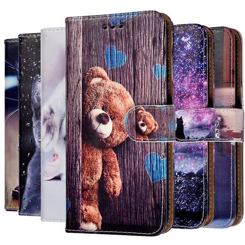 Cute Leather Phone Bag Case For Xiaomi Redmi 3 S2 4 4A 4X 5 Plus 5A 6A 6 Pro 7 7A 8 8A 9A 9C Note 9s 7 8T K30 Cover Cat Bear ► Photo 1/6