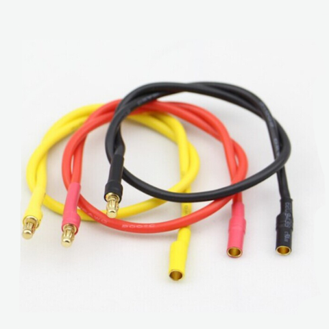 3pcs/lot 300mm 30cm 3.5mm Gold Bullet Banana RC Brushless Motor ESC Connectors Extension Cable Wire 16 awg ► Photo 1/3