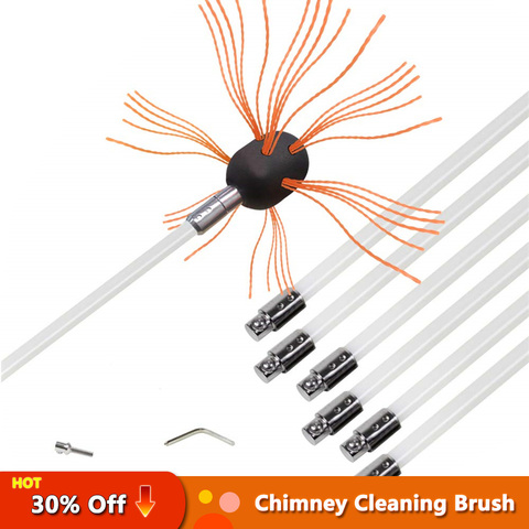 Chimney Brush-Electrical Drill Drive Sweeping Cleaning Tool Kits With Reinforced Nylon Flexible Rods For Clean The Chimney ► Photo 1/6