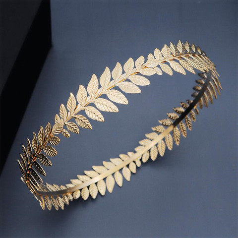 Round Hair Band Baroque Vintage Golden Olive leaves Tiaras Crown Bridal Wedding Headdress Brides Hair Jewelry Accessories ► Photo 1/6