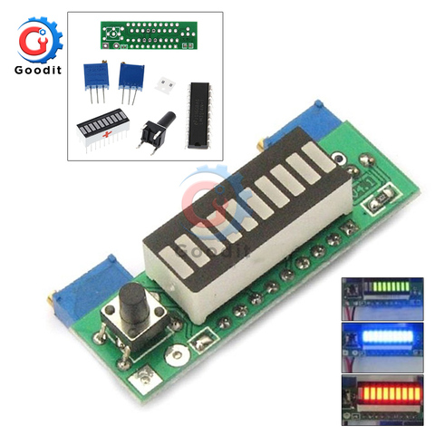 Electronic Diy Kits 3.7V Lithium Battery Display Board Capacity Indicator Module LED Power Level Tester 12V Li-ion Lipo LM3914 ► Photo 1/6