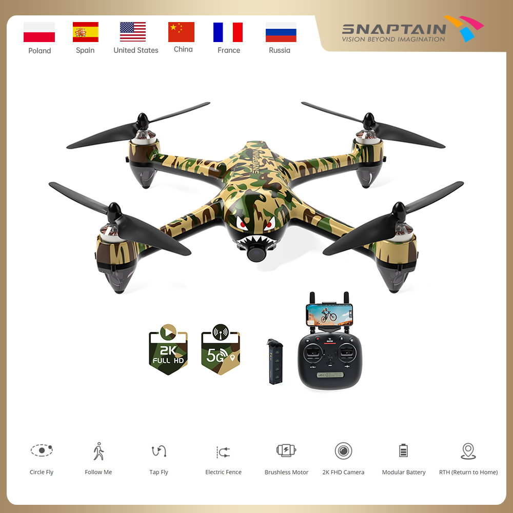 SNAPTAIN SP700 GPS Drone, 4K Camera Live Video, Brushless Motor, 5G WiFi  FPV RC Drone for Adult