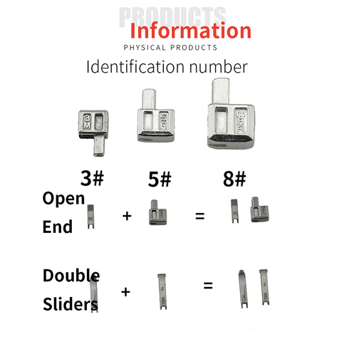 NO.3 5 8 10 metal tailor  double-sliders open- end zipper stopper accessories for sewing 8-10 pcs ► Photo 1/4