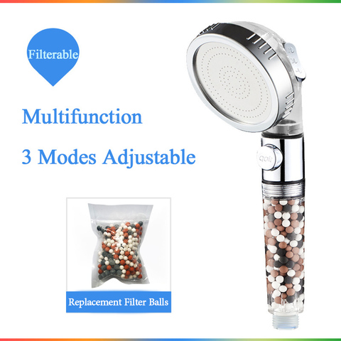 VIP link Zhang Ji New Replacement Filter balls SPA shower head with stop button 3 Modes adjustable shower head ► Photo 1/6