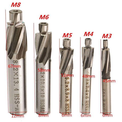 4 Flutes Countersink End Mill Cutter Pilot Slot Drill Bits Tool M3-M8 HSS-AL New ► Photo 1/4