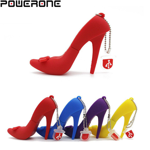 POWEONE Hot high-heeled shoes USB Flash Drive Memory U Disk 4gb 16g 32g 64g Card Stick Gift Pendrive Key Creativo Gift for lady ► Photo 1/5