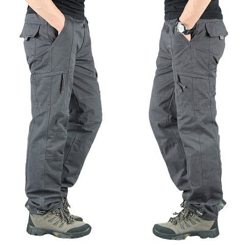 Men Fashion Military Long Trousers Warm Cotton Khaki Pants Men Pantalon Cargo Homme Spring Autumn Tactical Cargo Pants ► Photo 1/6