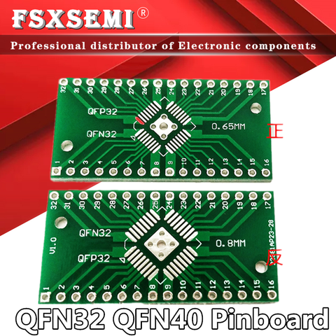 10PCS pinboard QFN32 QFP32 Converter DIP Adapter PCB 0.8/0.65mm Pitch Universal Board Transfer Board ► Photo 1/3