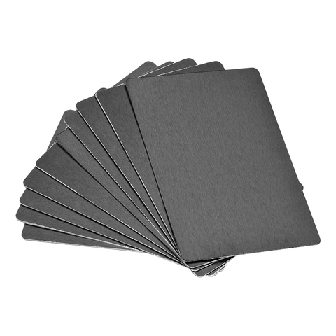 uxcell 10 Pcs Blank Metal Business Card Anodized Aluminum Plate for DIY Laser Printing Black ► Photo 1/1