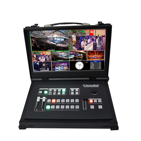 Devicewell HDS9106 9106 Video switcher with monitor 6 Channel Guide 4 SDI+2 HDMI Switcher For New Media Live Broadcasts Screen ► Photo 1/6