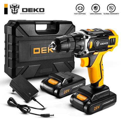 DEKO New Arrival Sharker 20V Cordless Drill Screwdriver Drill Mini Wireless Power Driver DC Lithium-Ion Battery ► Photo 1/5