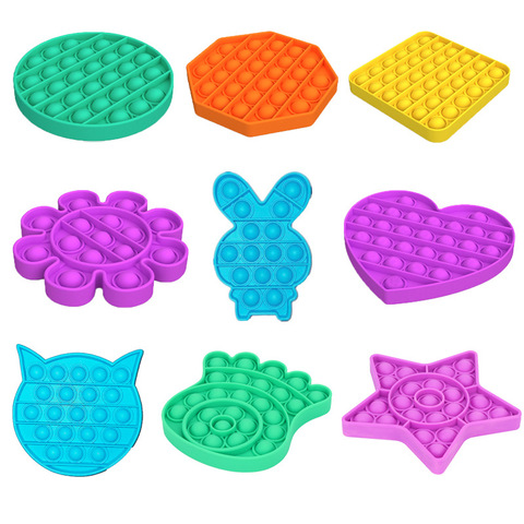 Silicone Push Pop Bubble Fidget Sensory Toy Stress Reliever Extrusion Game Educational STEM Playing Board Anxiety Relief ► Photo 1/6