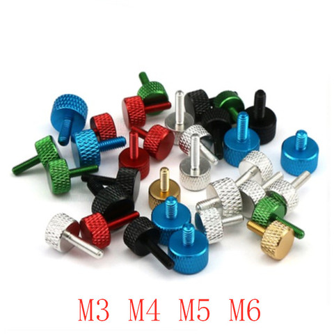 5-10pcs/lot M3 M4 m5 m6*6/8/10/12/16 colourful aluminum knurled hand tighten thumb screw ► Photo 1/3