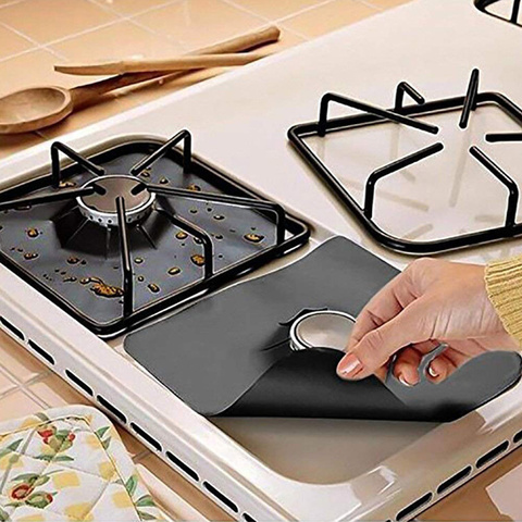 1~4/Pcs Stove Protector Cover Liner Gas Stove Protector Gas Stove Stovetop  Burner Protector Kitchen Accessories Mat Cooker Cover