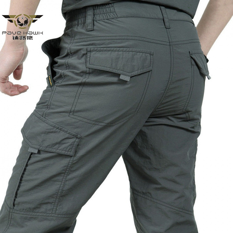 Men's Tactical Cargo Pants Breathable lightweight Waterproof Quick Dry Casual Pants Men Summer Army Military Style Trousers 4XL ► Photo 1/6