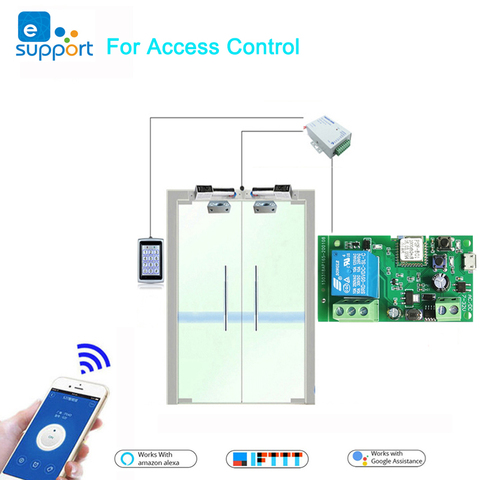 eWeLink wifi switch DC 5V 12v 24v 32v Inching/Self-Locking wireless Relay module Smart home Automation for Door access ► Photo 1/6