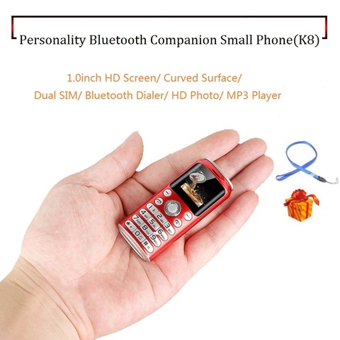 SATREND K8 Supper Mini Mobile Phone Cute Smallest Size Cell phone Dual Sim Card MP3 Bluetooth Dialer Call Recording Celular ► Photo 1/6