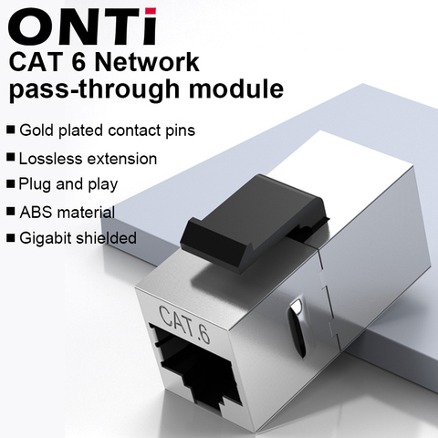 ONTi CAT6 Straight Through Network Module RJ45 Conector Information Socket Computer Coupler Cable Adapter Ethernet Keystone Jack ► Photo 1/6