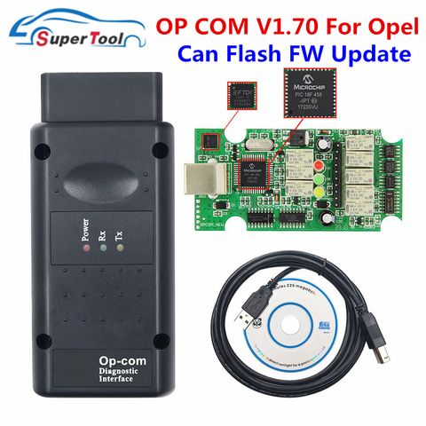 OP COM 2022 170823C For Opel CAN BUS Car OPCOM 1.70 Flash Firmware Update Real PIC18F458 FTDI FT232RL Chip OBD2 Auto Scanner ► Photo 1/6
