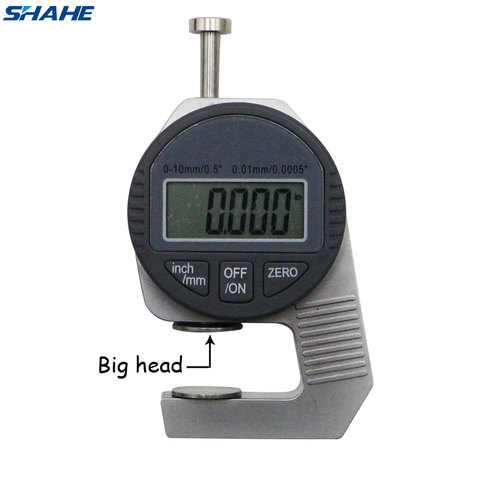 Shahe Portable mini Precise Digital Thickness Gauge Meter Tester Micrometer thickness Big Head 0 - 12.7 mm ► Photo 1/6