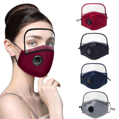 Reusable Washable Face Masks with10 Replaceable Pm2.5 Filter Mouth Mask Dust Windproof Cotton Valve Respirator with Goggles Mask ► Photo 1/6