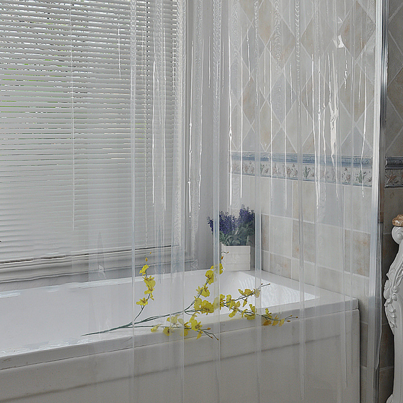 Hooks Home Peva Bathroom Decor, Shower Curtain Clear Plastic