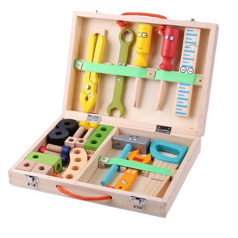 Kids Baby Wood Repair Set Tool Multifunctional Toys Portable Repair Tool Box Cartoon boy Educational Toys for Boy Puzzle Toy ► Photo 1/6