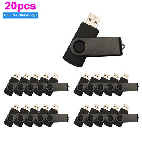 20pcs/lot Free Logo USB 2.0 Flash Drive Pen Drive 4GB 8GB 16GB 32GB 64GB Pendrive Waterproof Metal U Disk Memory Stick Cle USB ► Photo 1/6