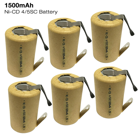 4/5SC Battery 1.2V 1500mAh Ni-CD Rechargeable SC Battery with welding tabs for Flashlight Power Bank Power Tools Torch Battery ► Photo 1/6