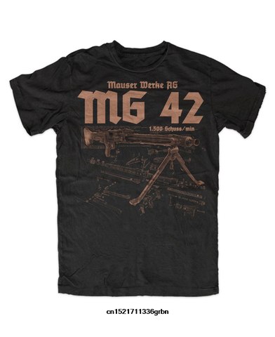 Funny Wehrmacht MG42 Anatomy Printed T-Shirt. Summer Cotton Short Sleeve O-Neck Mens T Shirt New S-3XL ► Photo 1/1