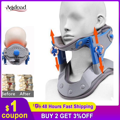 Infrared Heating Cervical Traction Stretching Neck Support Brace Electric Hot Compression Neck Spine Stretch Collar Pain Relif ► Photo 1/6