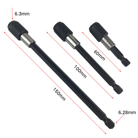 3PC/1PC 60/100/150mm 1/4 Inch Hex Shank Quick Release Screwdriver Bit Holder Extension Bar Screwdriver ► Photo 1/4