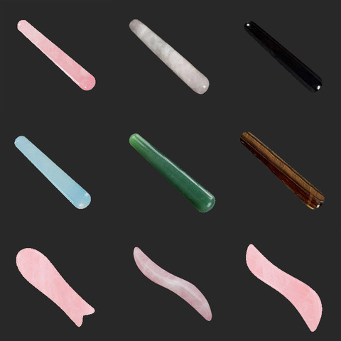 Rose Quartz Yoni Wand Pink Crystal Yoni Wands Green Jade Stick Natural Stone Body Massage Tool Face Massager Bar ► Photo 1/6