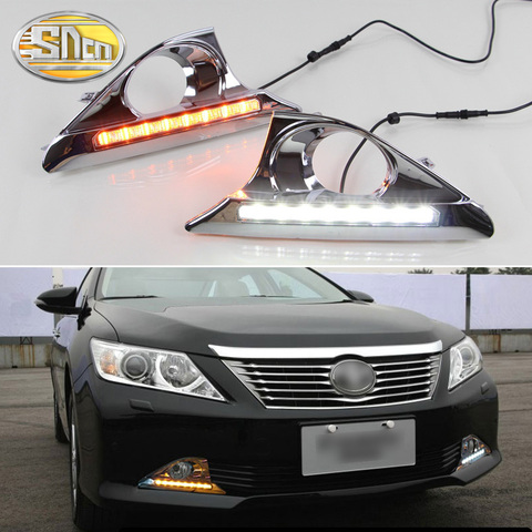 SNCN 2PCS LED Daytime Running Light For Toyota Camry 2012 2013 2014 Turn Yellow Signal Relay Waterproof Car 12V LED DRL Lamp ► Photo 1/6