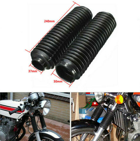 2PCS 37mm 22 Knots Motorcycle Front Fork Protective Dust Black Shock Absorber Cover Boots Guard Protector ► Photo 1/6