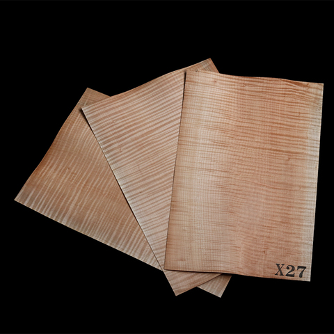 3pcs Burlywood Flame Maple Guitar Veneer Original Wood Makeup Board Guitars Making Materials Guitar Accessories530*350*0.5mm ► Photo 1/6