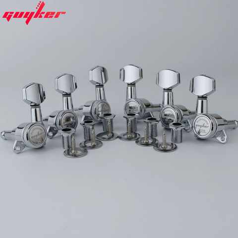 1 Set GUYKER Chrome Locking Guitar Machine Heads Tuners Gear Ratio 1:18 Made in Korea ► Photo 1/6