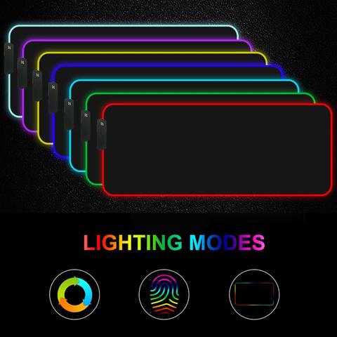 RGB Gaming Mouse Pad Anti-slip LED Gaming Mouse Pad 25*35/30*35/30*80/35*60/40*90 Led Mousepad Big Mouse Mat for Computer Gamer ► Photo 1/6