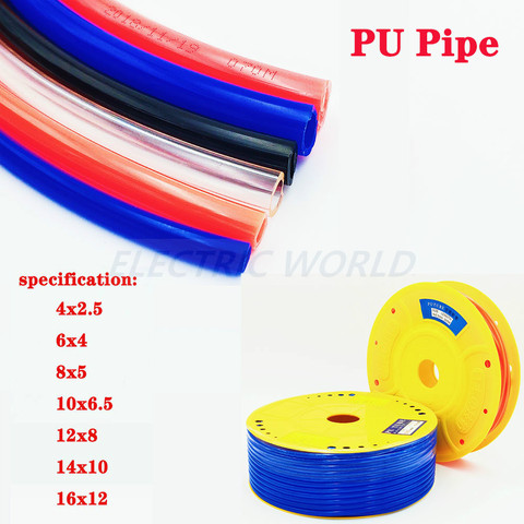 Pneumatic Pipe air tubing Component parts 4*2.5mm 6*4mm 8*5mm hose connector Pu Air Line Hose for Compressor Pneumatic tube ► Photo 1/3