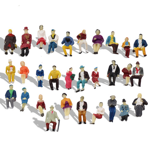 60pcs HO scale 1:87 ALL Seated Passenger People Sitting Figures Model Train Layout P8711 ► Photo 1/6