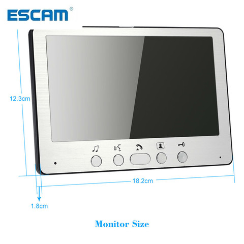 ESCAM 7'' TFT LCD Wired Video Door Phone Visual Intercom Doorbell  System Indoor Monitor 700TVL Outdoor Waterproof  IR Camera ► Photo 1/2