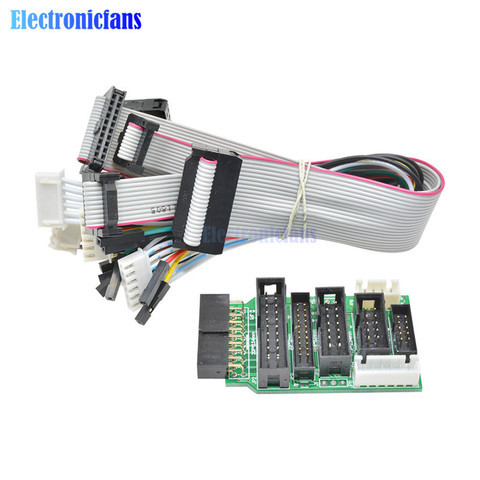 Emulator V8 Adapter Converter for J-Link with 8PCS 4 Pin 6 Pin 10 Pin 20 Pin Grey Flat Ribbon Data Cable Dupont Wire ► Photo 1/6