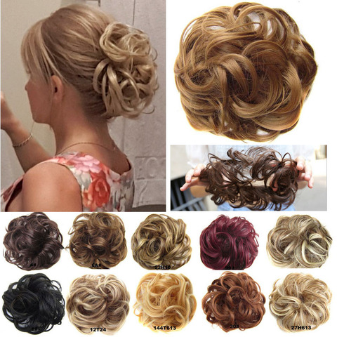 1 Pieces jeedou Synthetic Messy Chignon Donut Gary Brown Color 30g Hair Bun Pad Elastic Hair Rope Rubber Band Hair Extensions ► Photo 1/6